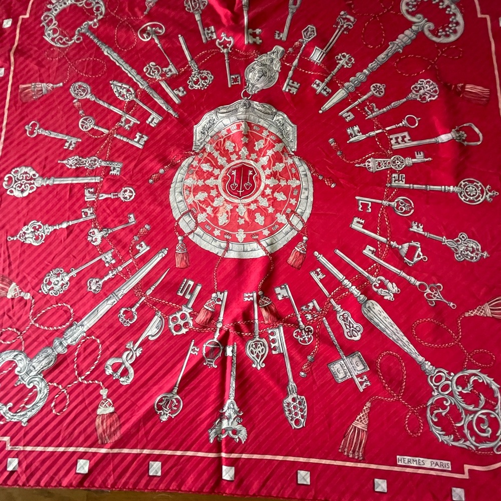 Hermès Les Cles Silk Scarf.